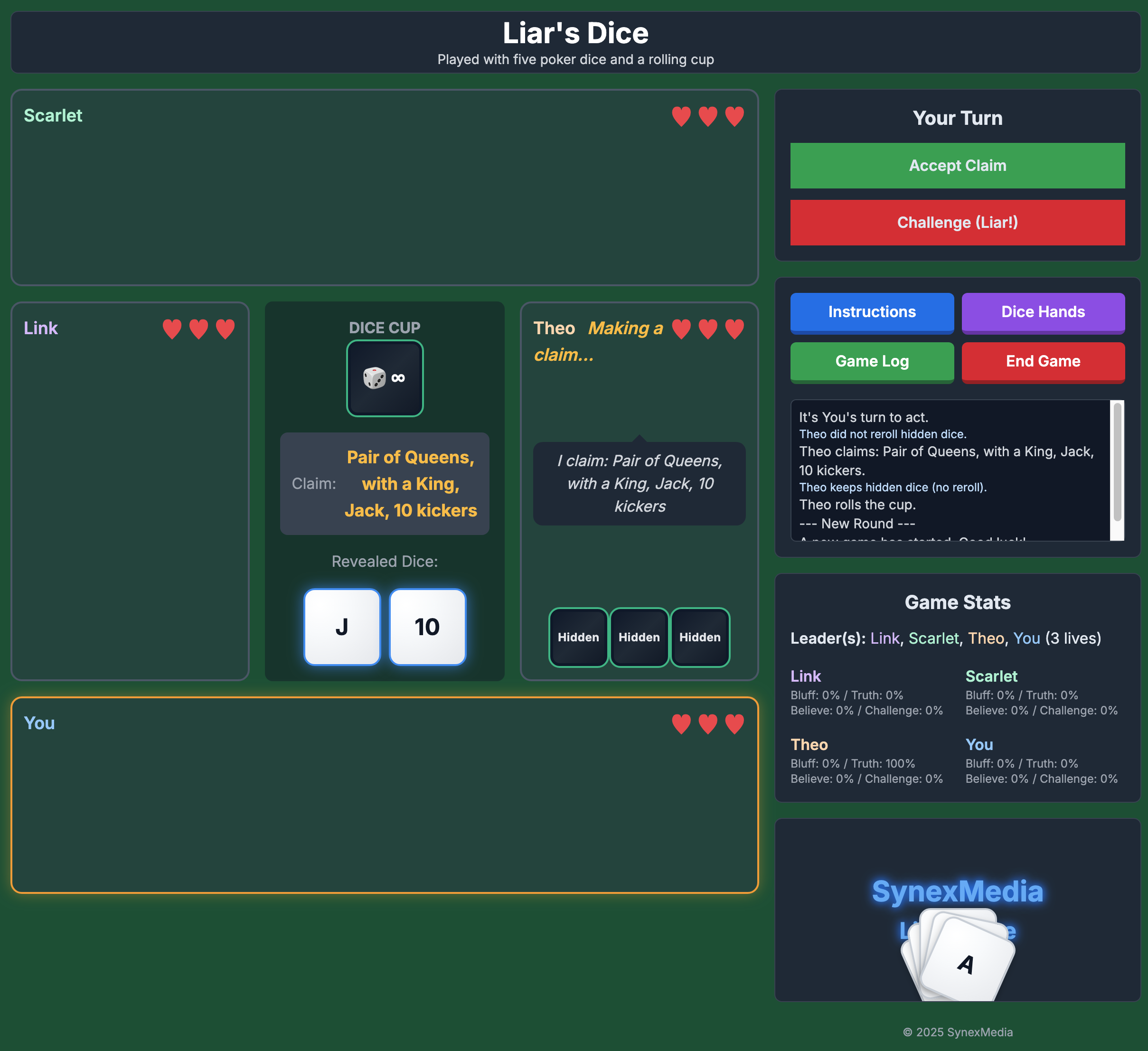 Liar's Dice Screenshot